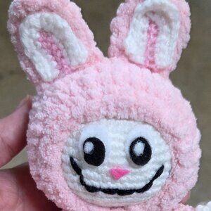 Crochet pink monster doll